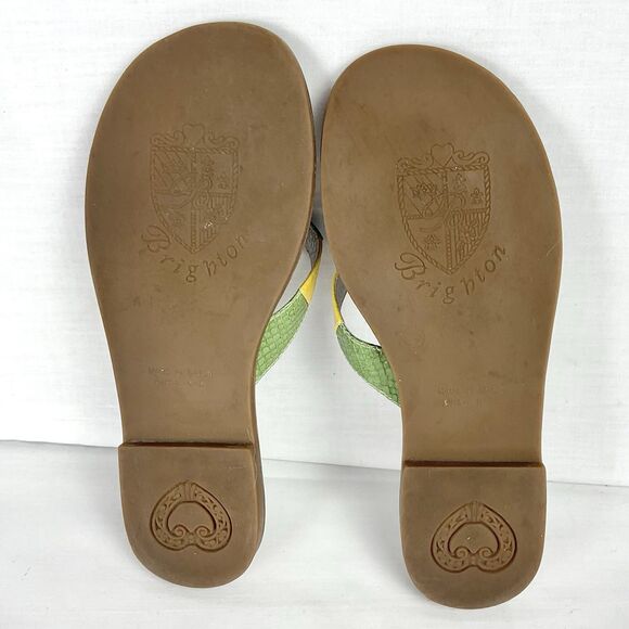 Brighton Orla Leather Sandals Size 6.5 Heart Flip Flops Thong Slip On Resort - Picture 5 of 6